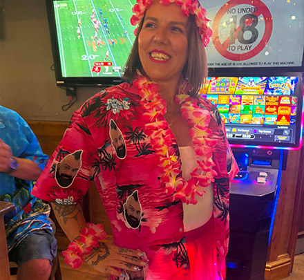 Photo Print Hawaiian Shirt customer photo, Lyndsey Delgado