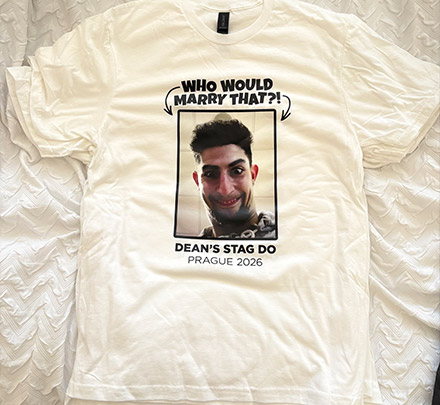 Embarrassment Print T-Shirt customer photo, Lee Gilhooley