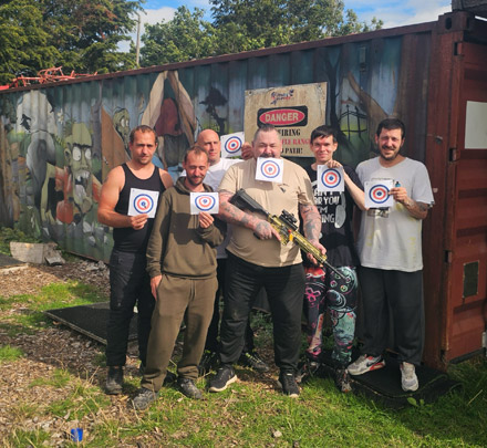 Assault Rifles, Axe Throwing, Paintball and Rage Buggies customer photo, Rob Ink
